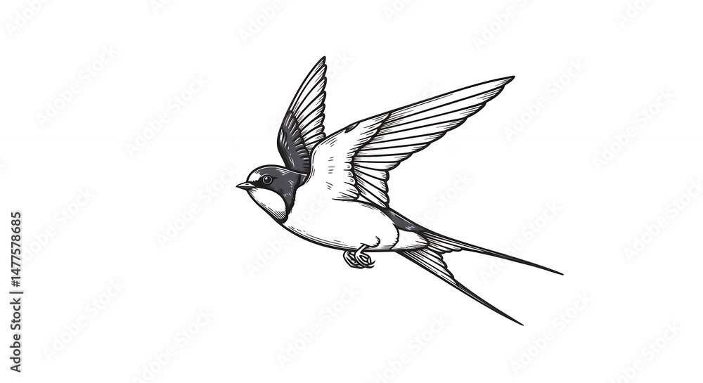 Obraz premium Bird flying illustration