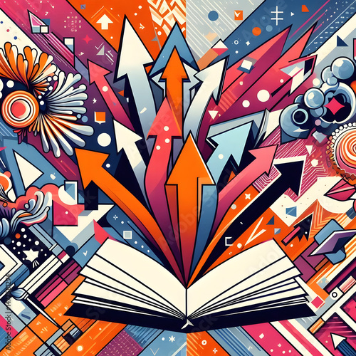 generate AI abstract background with colorful arrows