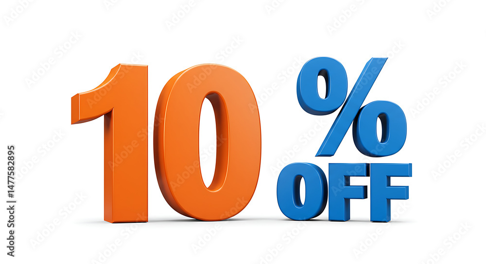 10% off 3d isolated on a white background 10% off 3d isolated on a white background