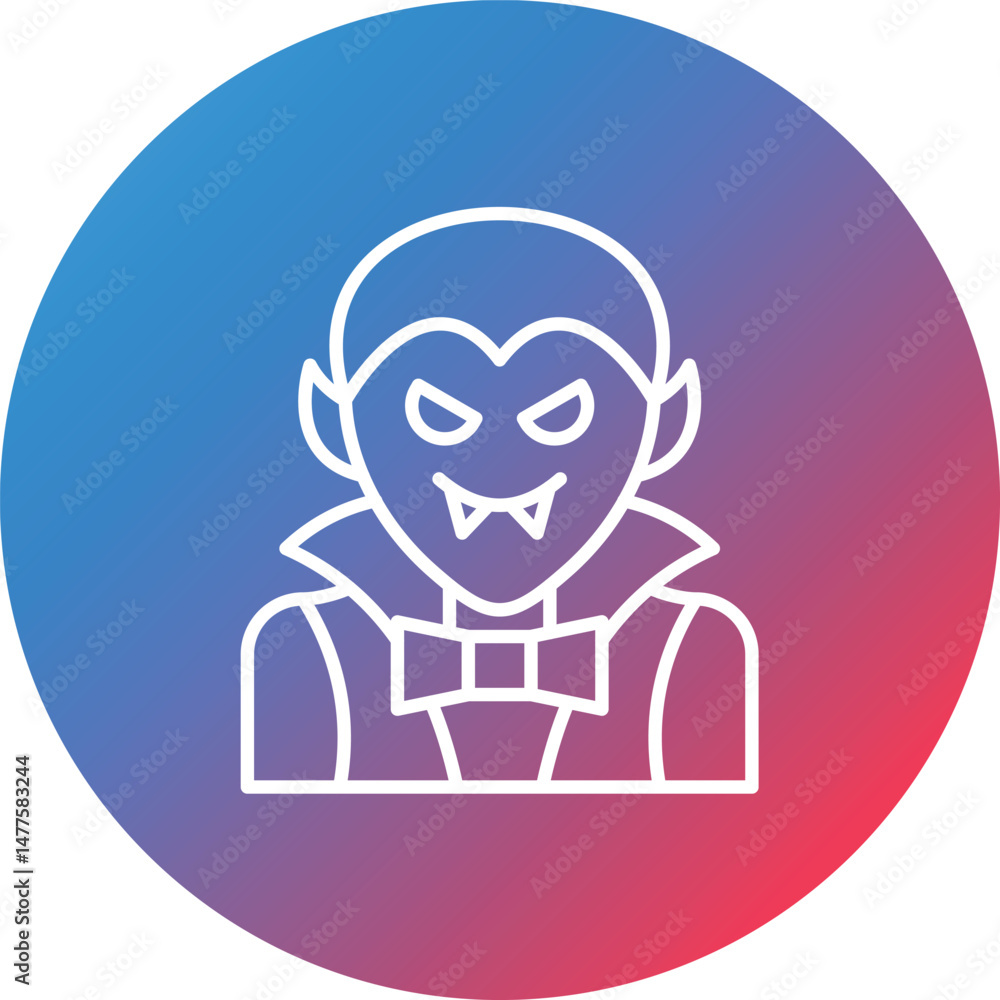 Dracula Line Gradient Circle Background Icon Dracula Line Gradient Circle Background Icon