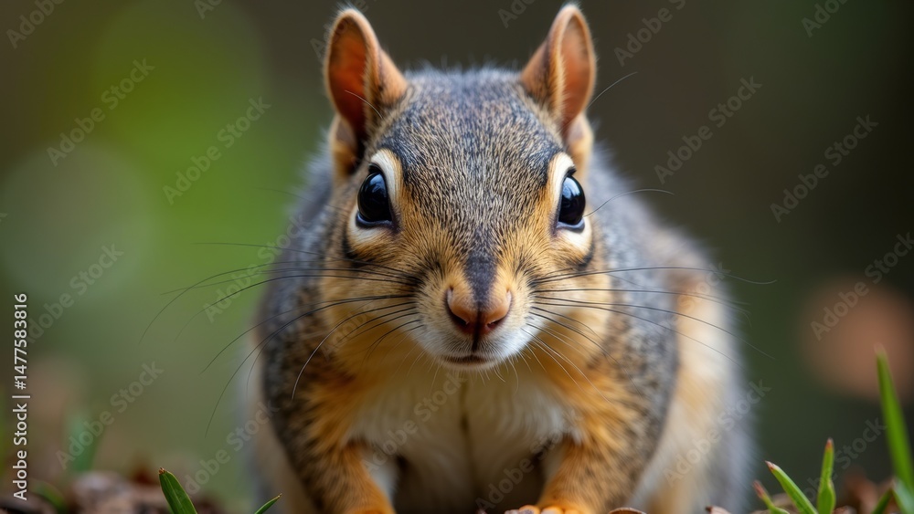 Squirrel close-up natural art image Squirrel close-up natural art image