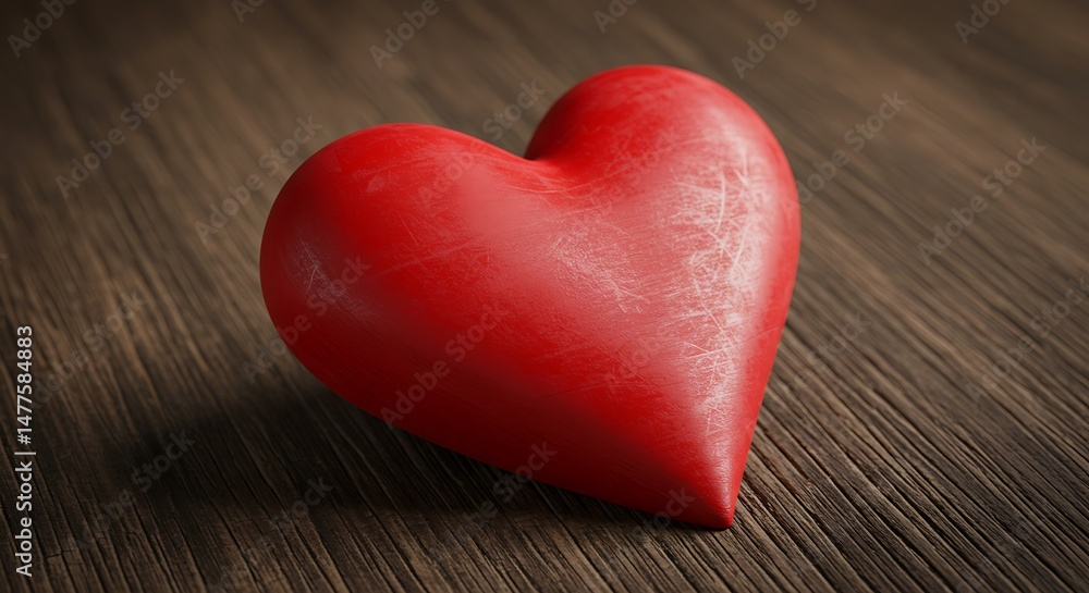 Obraz premium Crimson Heart, Rustic Glow