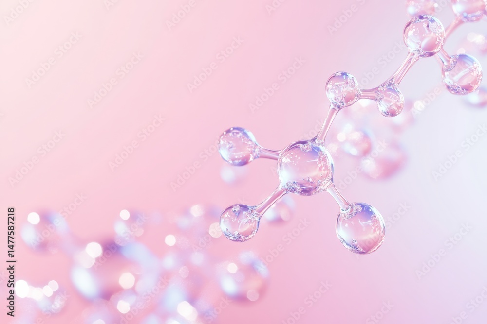 illustration of a molecular structure representing skin rejuvenation, set against a soft background with plenty of copy space illustration of a molecular structure representing skin rejuvenation, set against a soft background with plenty of copy space