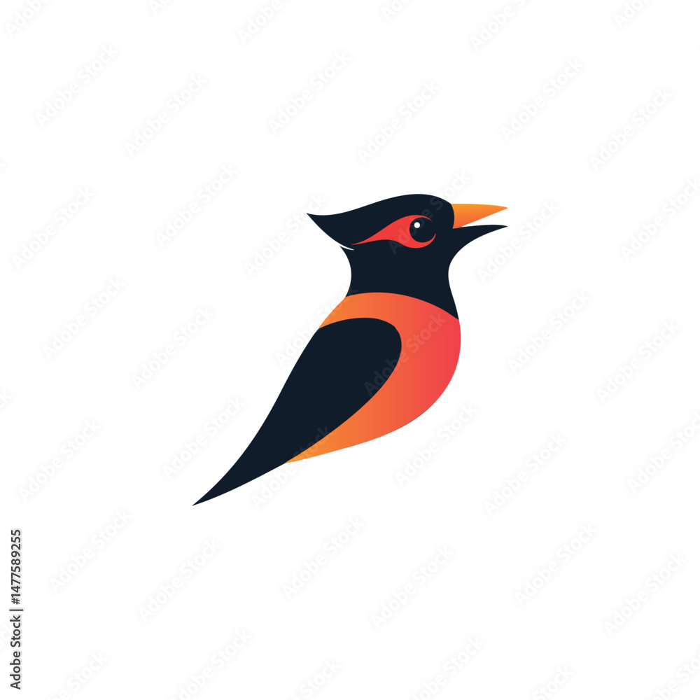 Obraz premium Orangebellied Bird Illustration Vector Graphic Design