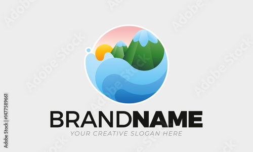NatureSphere Logo – Scenic Outdoor Emblem