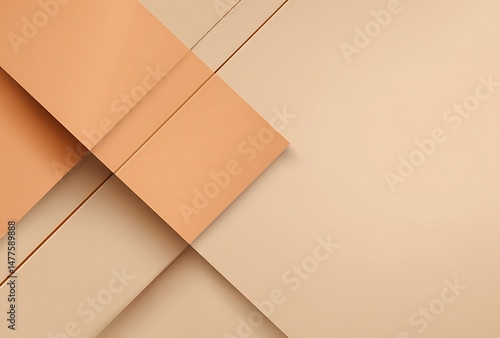 Elegant Beige and Peach Abstract Geometric Background Design featuring intersecting shapes and subtle lines ideal for presentations and branding.