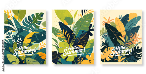 Botanical Whispers: Seamless Watercolor Greenery & Tropical Blooms for Hello Summer Social Media Magic