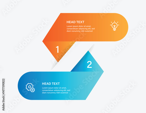 Design template infographic element. 2 step concept infographic. 