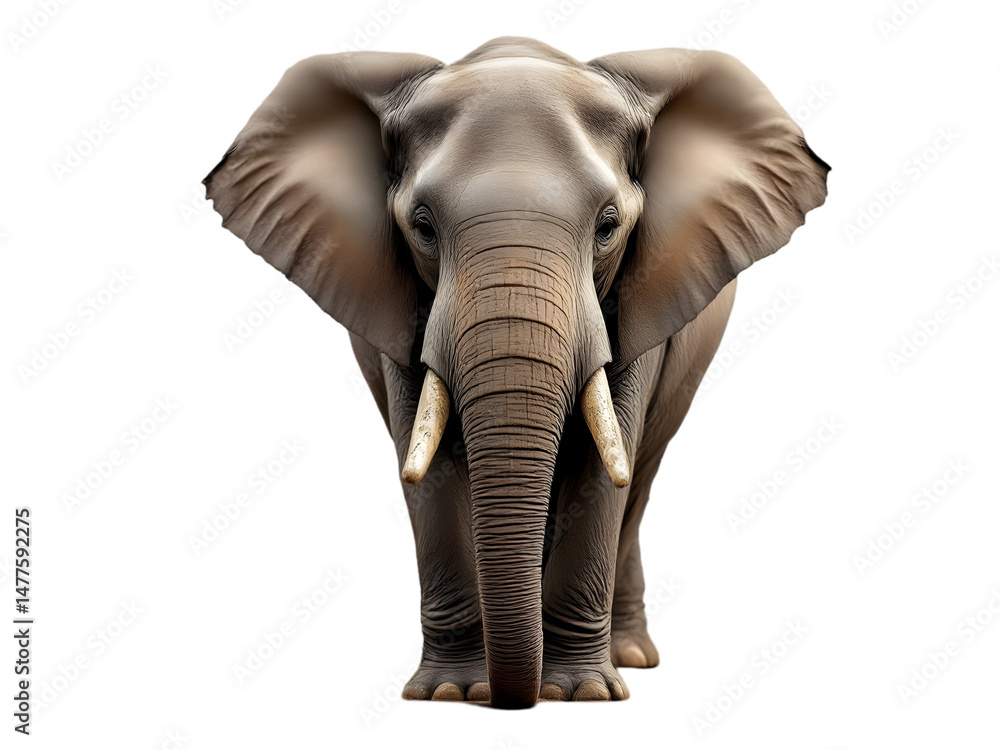 Obraz premium Majestic African Elephant Portrait Powerful Wildlife Animal Photography Dark Background Nature Image Strong Wild Animal Closeup Grey Huge Mammal Zoo Ears Tusks 