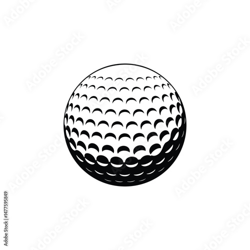 Black and White Golf Ball Icon Sport, Recreation, Game