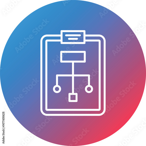 Strategy Line Gradient Circle Background Icon