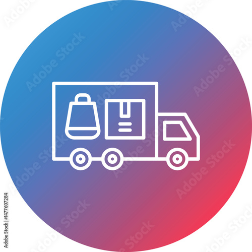 Shipping Line Gradient Circle Background Icon