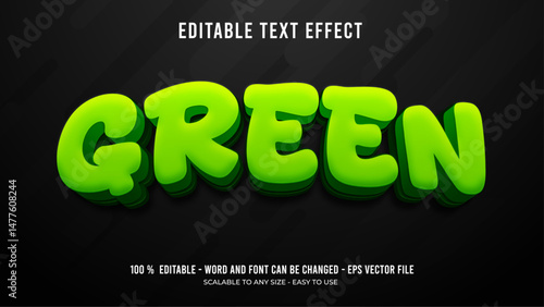 green editable text effect green editable 3d text