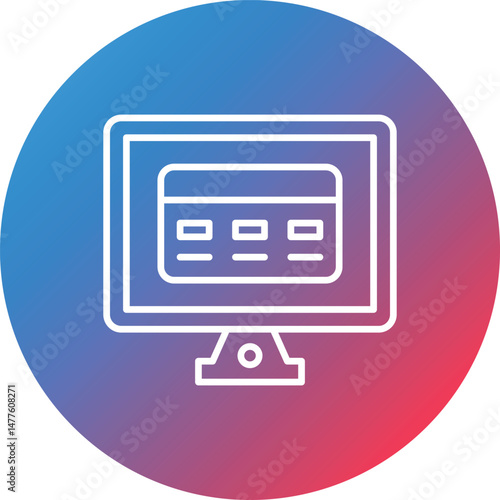Epayment Line Gradient Circle Background Icon