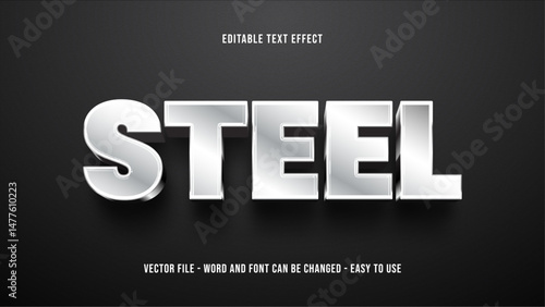 Editable text effect steel mock up