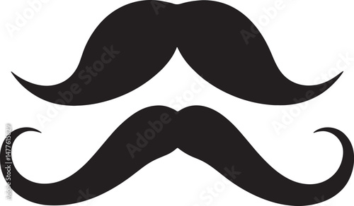 Stylish Mustaches silhouette vector illustration