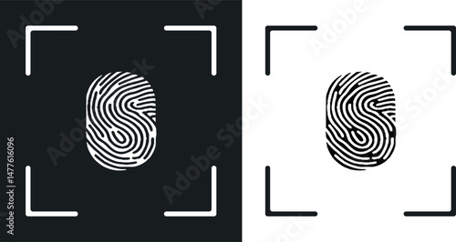 Fingerprint icon Flat art illustration in outline illustration. 