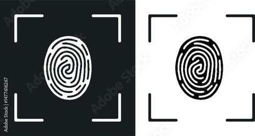 Fingerprint icon Flat art illustration in outline illustration. 