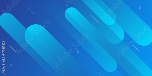 Abstract blue background with diagonal lines. Dynamic shapes composition. Vector illustration