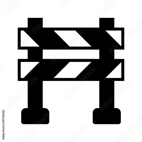 road block icon, Road barrier icon on white background 