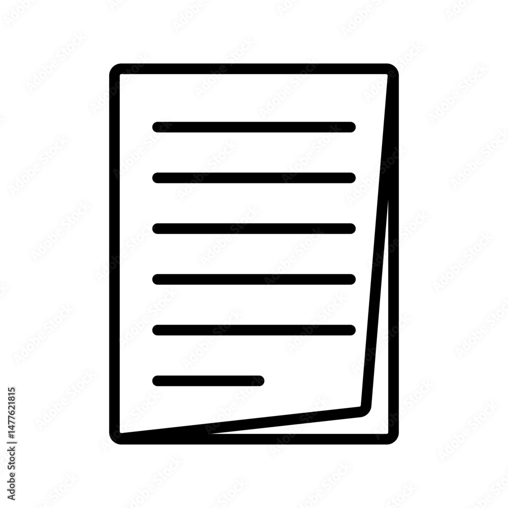 Document icon vector for web and mobile app. Paper sign and symbol. File Icon Document icon vector for web and mobile app. Paper sign and symbol. File Icon