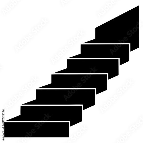 Wallpaper Mural Stairway steps black silhouette vector illustration Torontodigital.ca