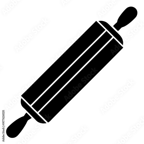 Rolling pin kitchen tool silhouette vector illustration