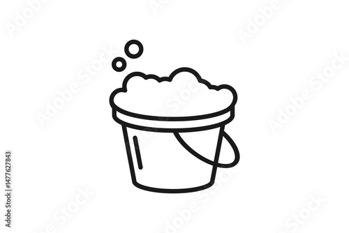 bucket of foamy water for mopping