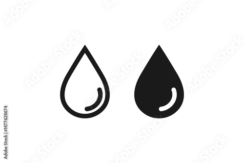 water drop icon and outline
