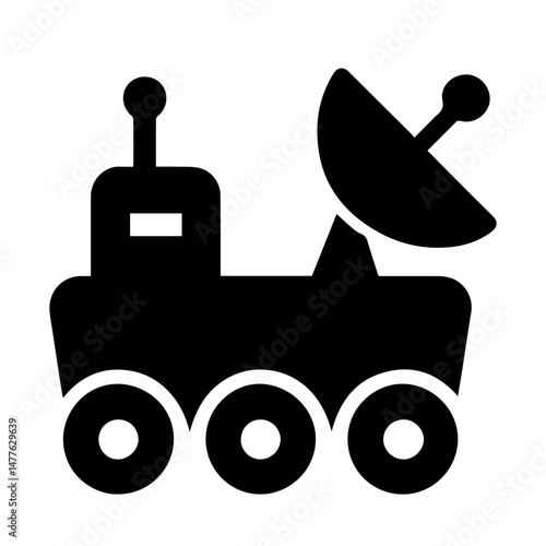 Moon rover icon on white background vector
Vector space icon