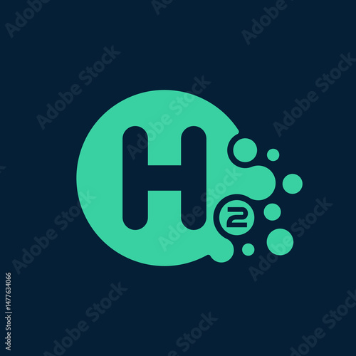 Elegant Letter H Number Two Circle Vector Logo