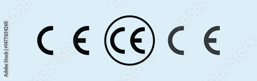 Certification EU safety sign, warning sign, certification mark.