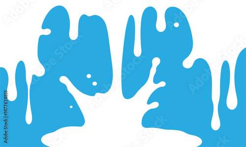 Milk splashes, blue background, dairy liquid, fluid texture, creamy flow
