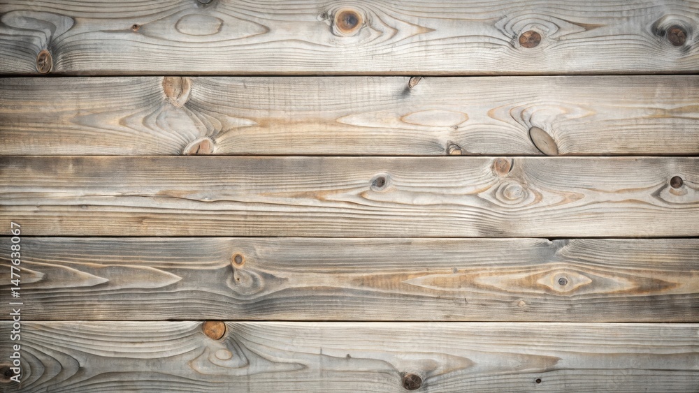 Naklejka premium Rustic Weathered Wood Planks A Textured Background of Horizontal Wooden Boards with Natural Knots and Grain Patterns