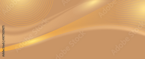 Abstract gold lines background with light effects. vector