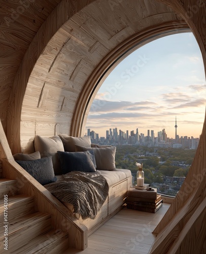 Cozy, Wooden Nook with City Views