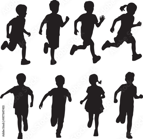 Soccer Players Silhouette Set: A collection of six dynamic soccer players silhouettes captured in action, showcasing various dribbling techniques and athletic postures. 