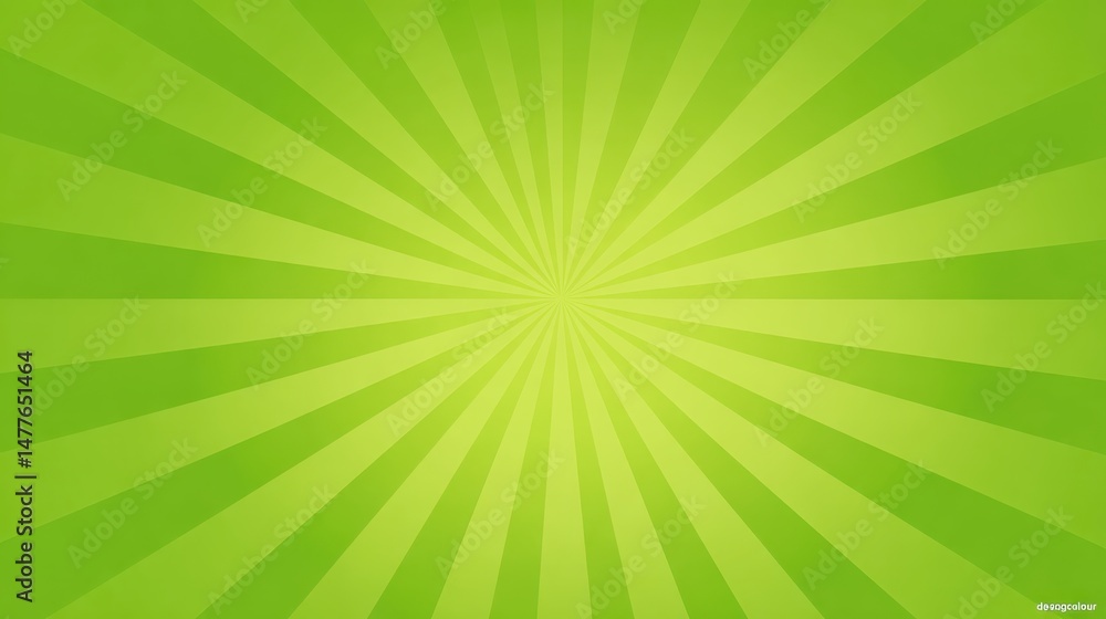 Vibrant green sunburst radiating from central point, generating dynamic energy and luminous visual impact for graphic design applications Vibrant green sunburst radiating from central point, generating dynamic energy and luminous visual impact for graphic design applications