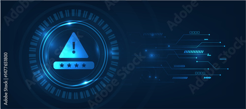 password protection alert in abstract blue background