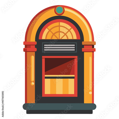 a vintage jukebox no background vector file.