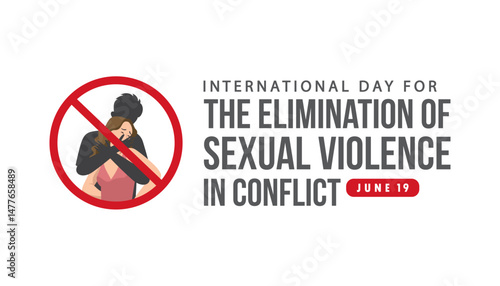 international day for the elimination of sexual violence in conflict vector concept design