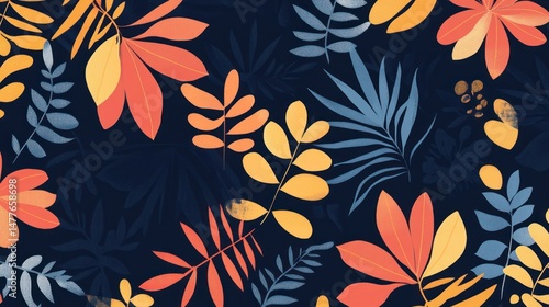Vibrant autumn leaves pattern (5)