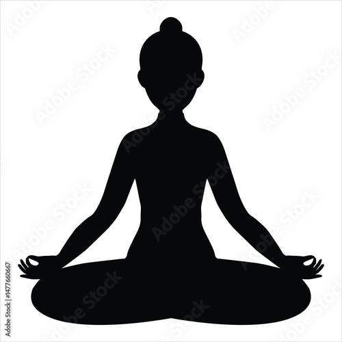 silhouette of yoga