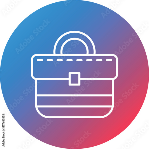Briefcase Line Gradient Circle Background Icon