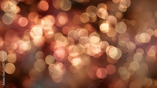 Abstract arrangement of glowing, soft focus amber and orange spheres creating warm, festive ambiance.