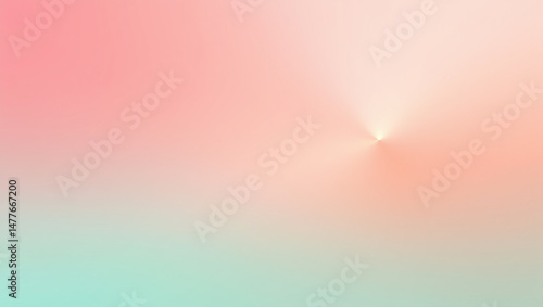 Pastel gradient composition with central light source blending coral pink peach and teal hues