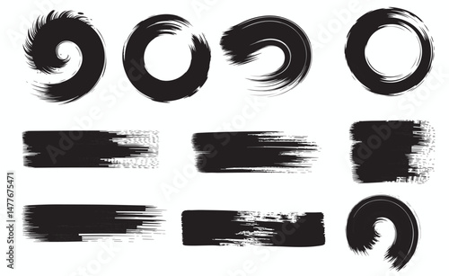 Brush stroke vector illustrator art bundle design 