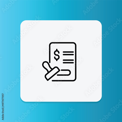Loan agreement document with stamp icon, representing official loan approval.