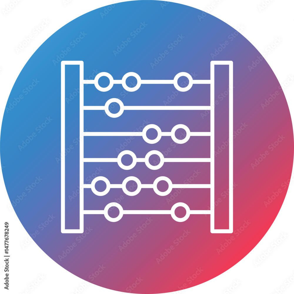 Abacus Line Gradient Circle Background Icon Abacus Line Gradient Circle Background Icon