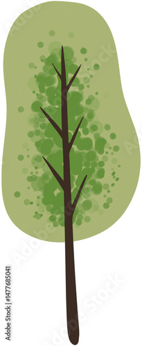 hand-drawn cartoon-style tree illustrations